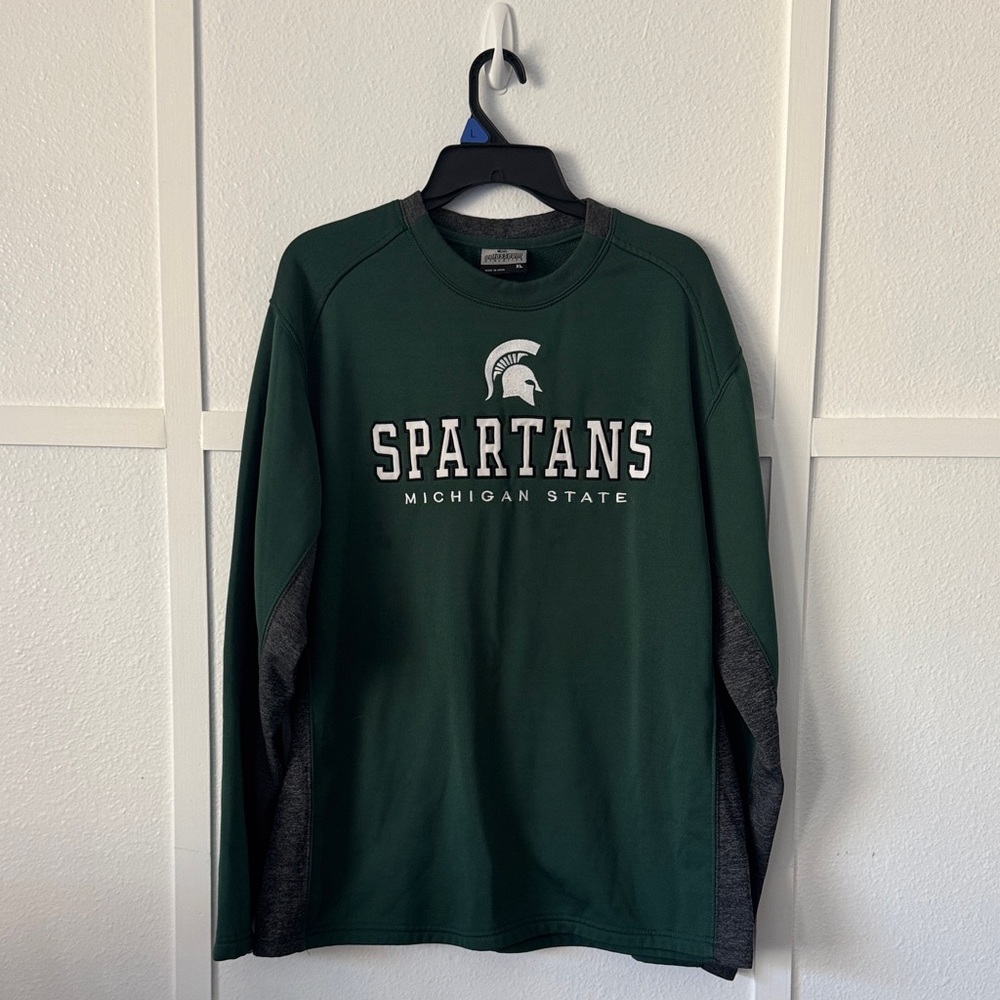 Colosseum Green and Gray Spartans Sweatshirt
